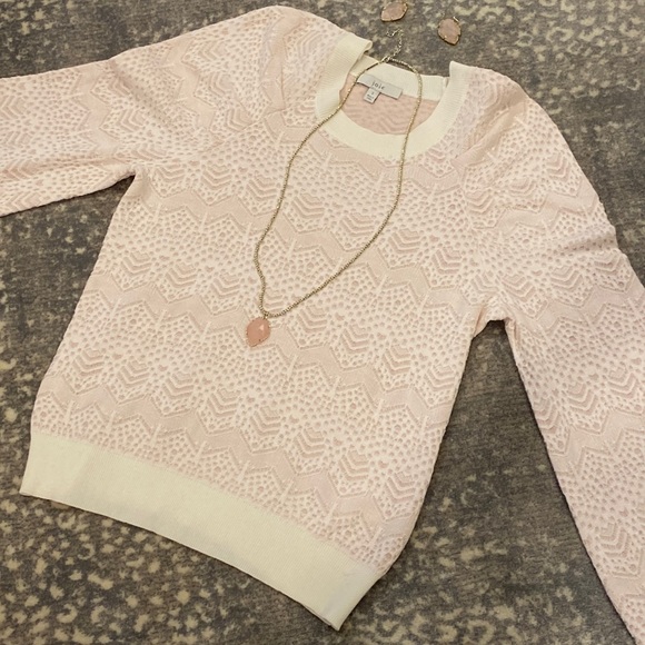 Joie Sweaters - JOIE PINK AND CREAM KNIT SWEATER TOP
